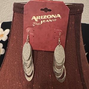 Arizona Jean Company Silver Glitter Dangle Earrings